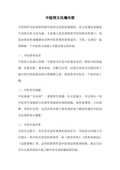 中医馆文化墙内容