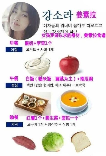 女明星們的減肥食譜 韓星減肥食譜一日三餐計(jì)劃表