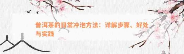 普洱茶的日常冲泡方法：详解步骤、好处与实践