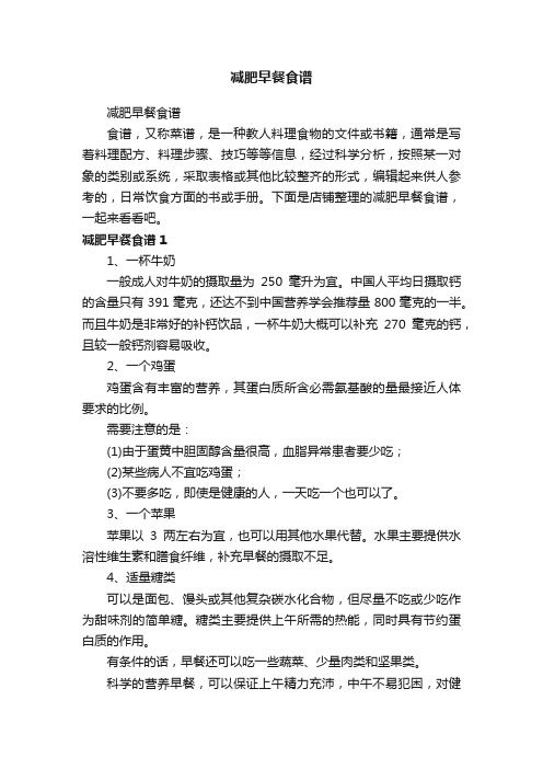 減肥早餐食譜