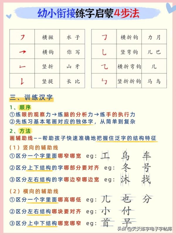 幼小衔接练字大全，笔顺笔画3招超强攻略