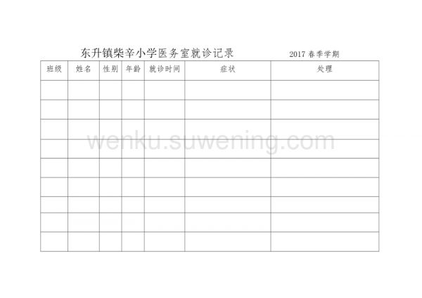 醫(yī)務室就診記錄_第1頁