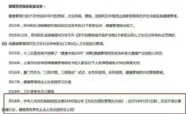 健康管理師證書