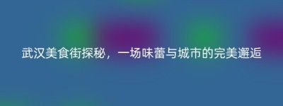 武漢美食街探秘，一場(chǎng)味蕾與城市的完美邂逅