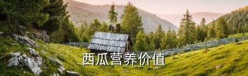 西瓜营养价值