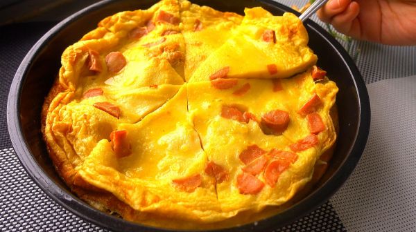 1根火腿3个蛋，做出软嫩的火腿鸡蛋饼，比披萨还好吃