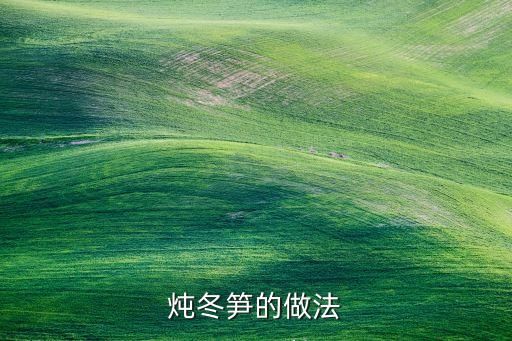 燉冬筍的做法