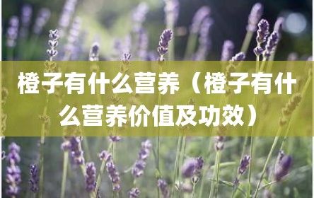 橙子有什么營(yíng)養(yǎng)（橙子有什么營(yíng)養(yǎng)價(jià)值及功效）