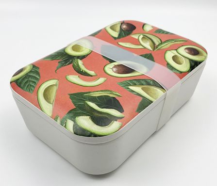 Exporter Biodegradable Bamboo Fiber Tableware Customized Logo Lunch Box with Silicone Bandage