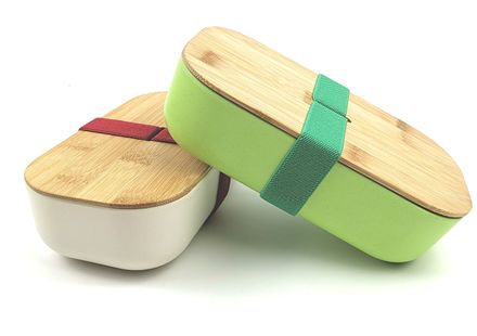 Dealer High Quality Private Takeaway Bamboo Fiber Lunch Box with Wood Lid