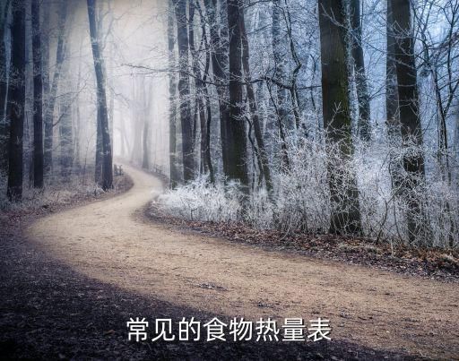 常见的食物热量表
