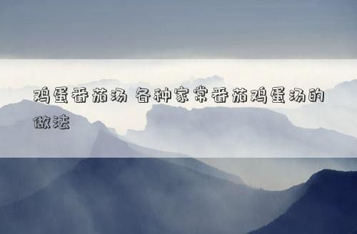雞蛋番茄湯 各種家常番茄雞蛋湯的做法