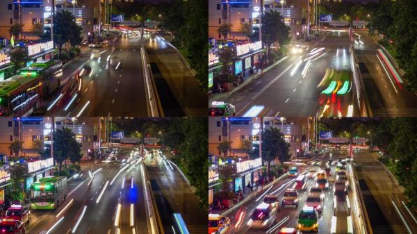 城市道路公路車流動態(tài)光影