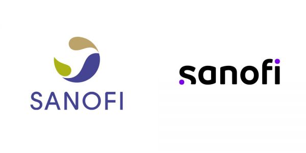 "赛诺菲品牌新旧logo对比,logo设计"