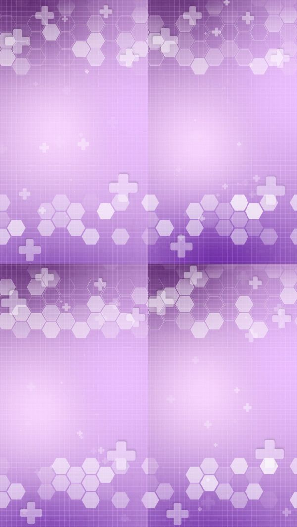 抽象六边形健康符号。科技、分子和科学循环背景。柔和的紫色医疗框架。留白空间。竖版视频。