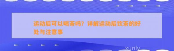 运动后可以喝茶吗？详解运动后饮茶的好处与注意事
