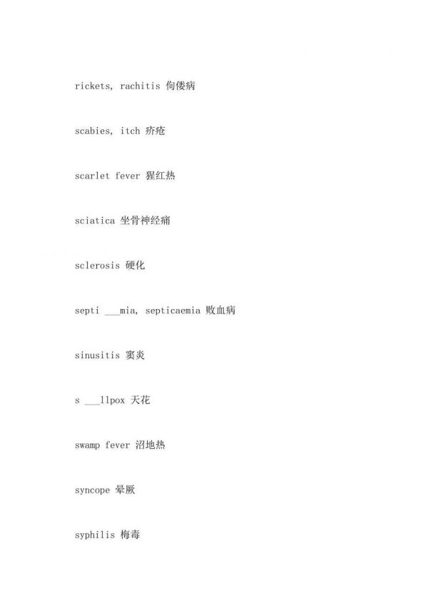 疾病英语(心理疾病英语)