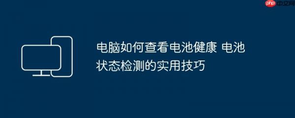電腦如何查看電池健康 電池狀態(tài)檢測的實(shí)用技巧