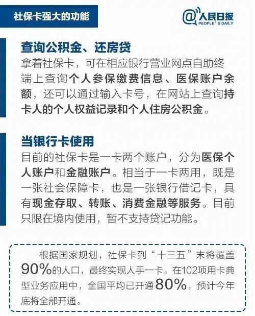 社保卡10大必知功能，果断收藏！| 今日干货