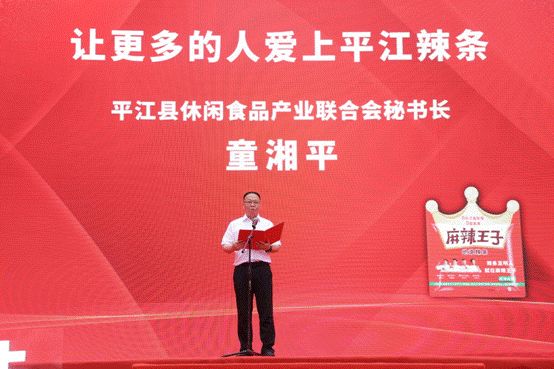 平江县休闲食品产业联合会秘书长童湘平发言