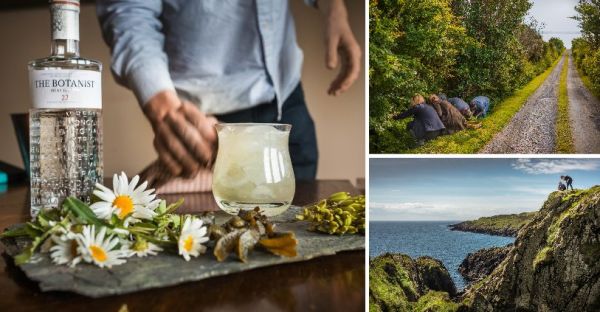 A collage of a person and a glass of liquid Description automatically generated
