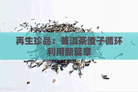 再生珍品：普洱茶渣子循环利用新篇章