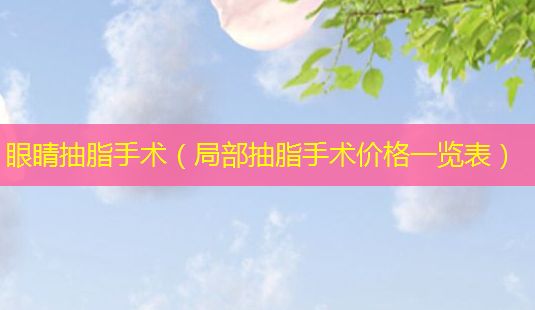 眼睛抽脂手术（局部抽脂手术价格一览表）-第1张图片-一诺整形网