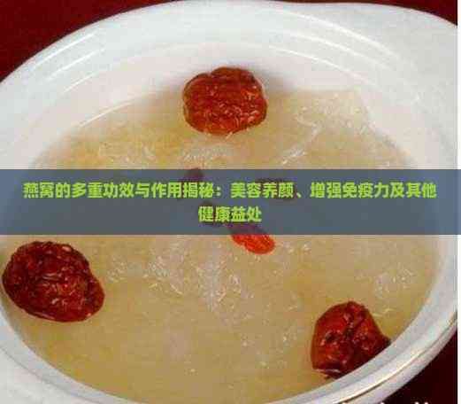 燕窩的多重功效與作用揭秘：美容養(yǎng)顏、增強(qiáng)免疫力及其他健康益處