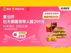 美团外卖麦当劳超值券包 巨无霸薯条单人餐29.9元