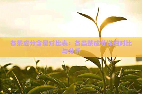 各茶成分含量对比表：各类茶成分详细对比与分析
