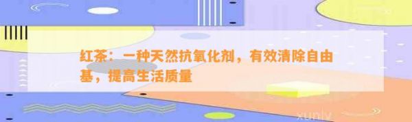 红茶：一种天然抗氧化剂，有效清除自由基，提高生活质量