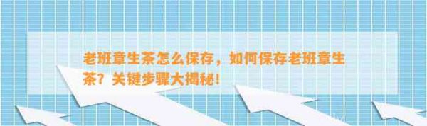 老班章生茶怎么保存，如何保存老班章生茶？关键步骤大揭秘！