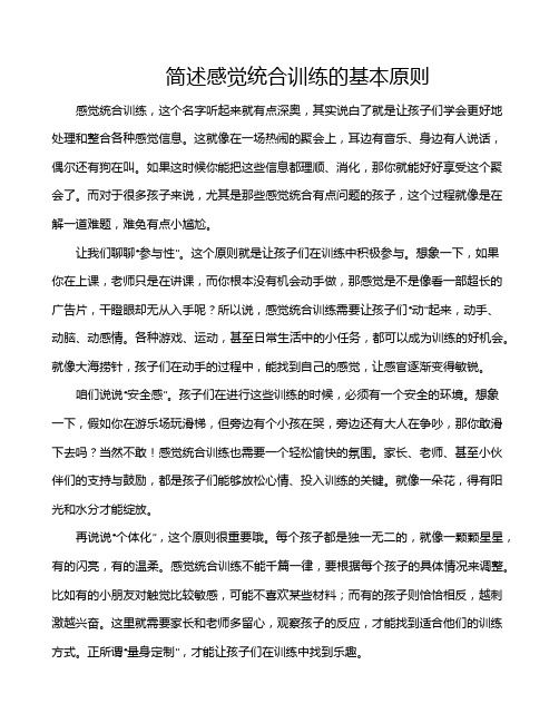 简述感觉统合训练的基本原则