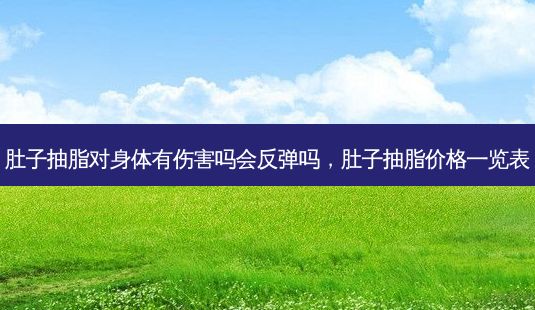 肚子抽脂对身体有伤害吗会反弹吗,肚子抽脂价格一览表-第1张图片-一诺整形网