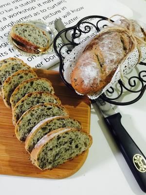 健康黑芝麻面包(面包機(jī)揉面）的做法 步驟5