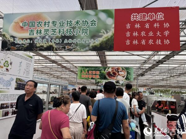 在第二十四屆長春農博會上，現代菌物示范區展廳裡人來人往。人民網記者 李思玥攝