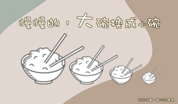 戒宵夜可以慢慢把大碗換成小碗