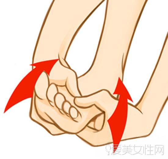 先對腳心腳背進(jìn)行按摩