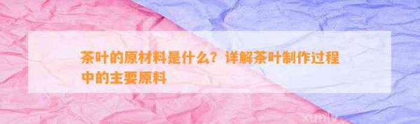 茶叶的原材料是什么？详解茶叶 过程中的主要原料