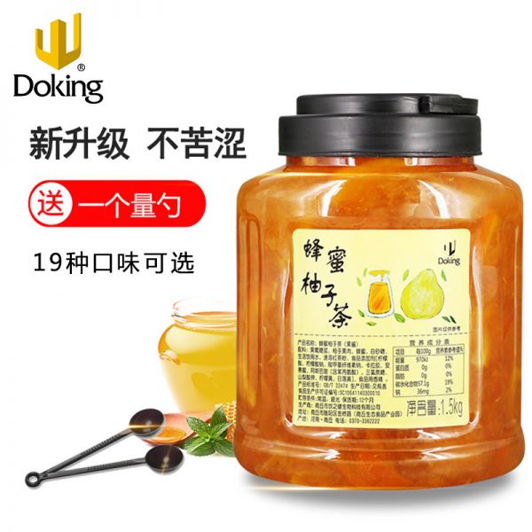 【9xhd.com蜂蜜10】老年人可以長期喝蜂蜜水嗎為什么:盾皇蜂蜜柚子茶奶茶店專用沖飲果肉果醬1.5kg 桂花茶檸檬茶醬商用401
