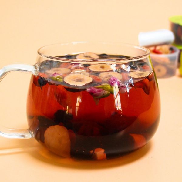 谯韵堂 高端甄选桑葚玫瑰枸杞茶450g/盒 30小罐装茶 桑葚茯苓黄精黑枸杞茶组合小罐花草茶