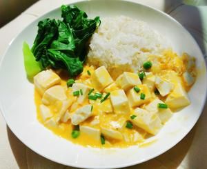 咸蛋黃豆腐的做法 步驟5