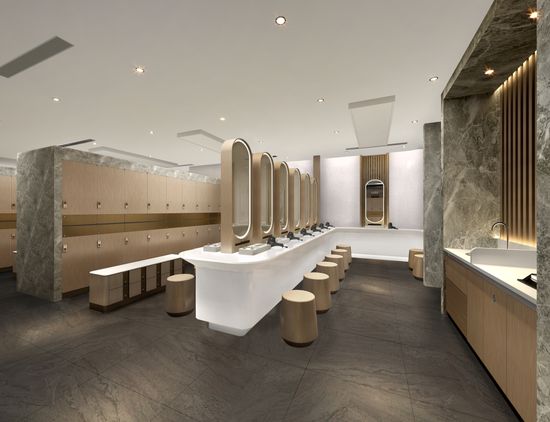 北京Pure Yoga瑜伽中心更衣室 （電腦模擬圖）