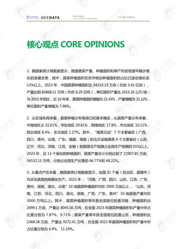 农小蜂-2024年中国蔬菜产业数据分析简报_第4页