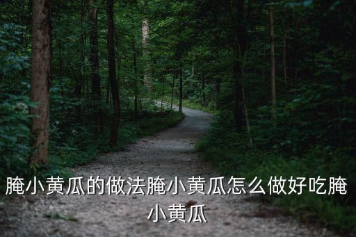 腌小黄瓜的做法腌小黄瓜怎么做好吃腌小黄瓜