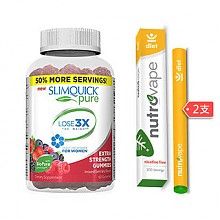 Slimquick 女性3倍减脂果味软糖 60粒 Nutrovape 吸入式 能量棒 2支