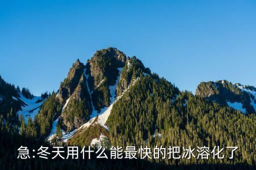 急:冬天用什么能最快的把冰溶化了