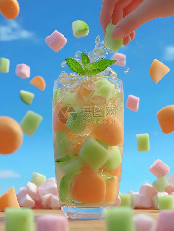 夏日清涼水果飲料圖片