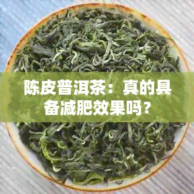 陳皮普洱茶：真的具備減肥效果嗎？