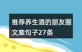 推荐养生酒的朋友圈文案句子27条